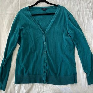 GAP Teal Button-Front Cardigan